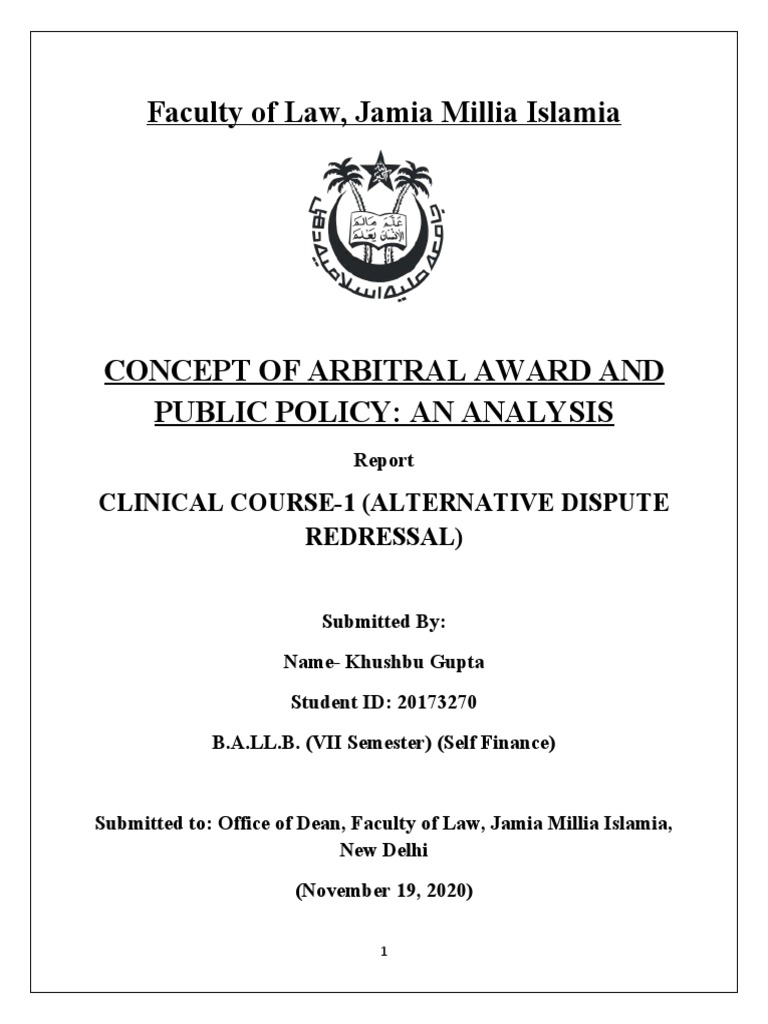 Arbitral Award and Public Policy Analysis | PDF | Arbitration ...