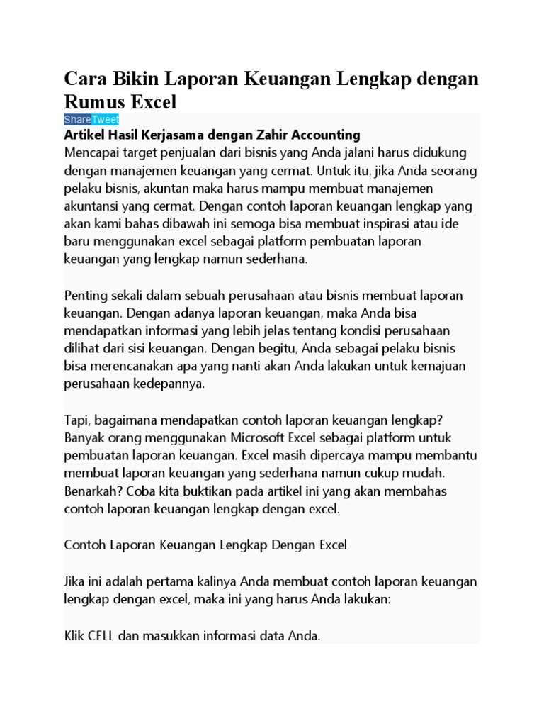 Step-by-Step Membuat Laporan Keuangan Pribadi Paling Simpel Table