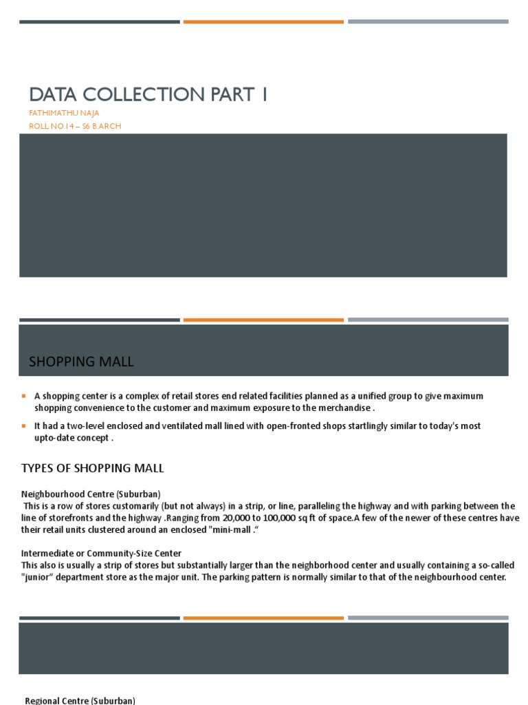 Data Collection Part 1 | PDF | Shopping Mall | Road Transport