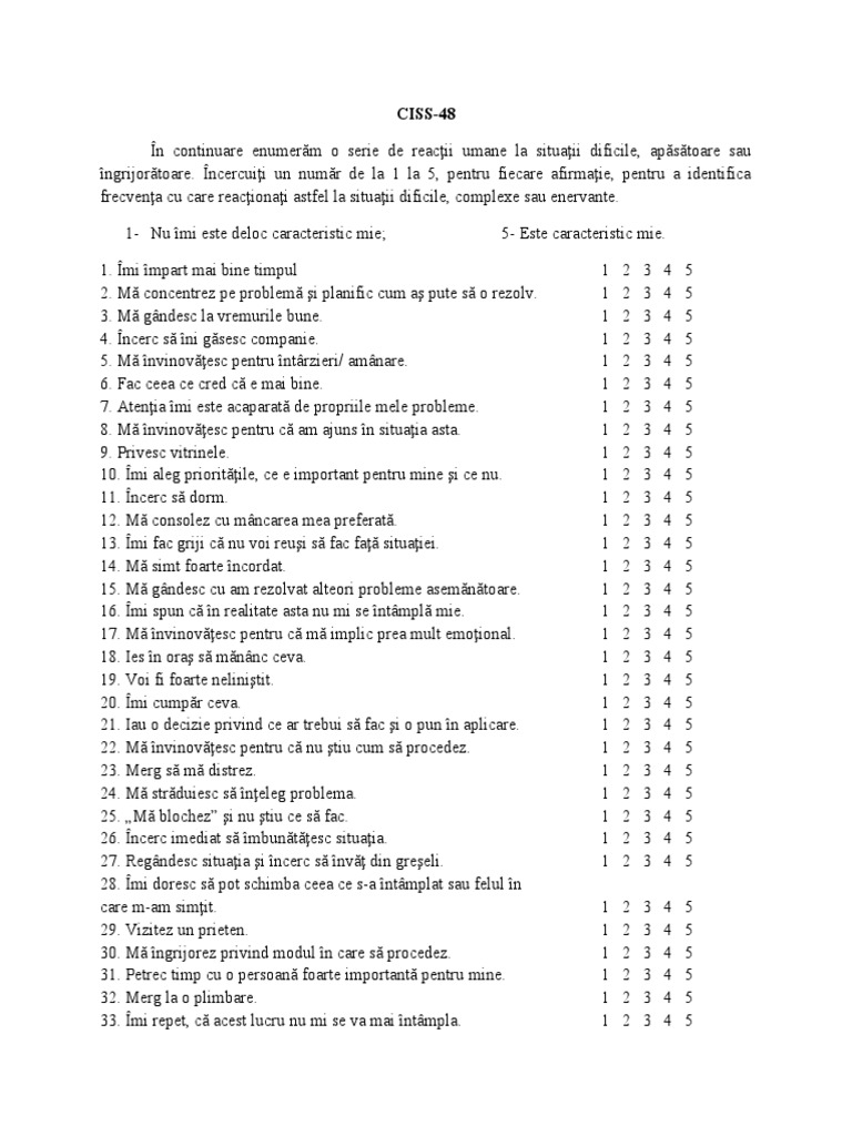 Test CISS Coping | PDF