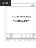 Tasnee HDPE - LDPE Plant Project: Method Statement For Earthworks: Excavation and Backfilling