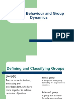 Group Behaviour and Group Dynamics