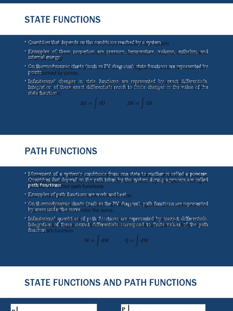 State vs Path Functions in Thermodynamics | PDF | Entropy | Heat