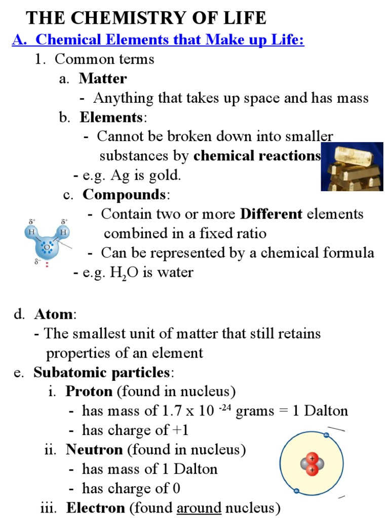 1 Chemistry of Life PDF Chemical Bond Chemical Polarity