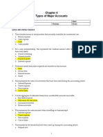 Types of Major Accounts Chapter 4 Quiz