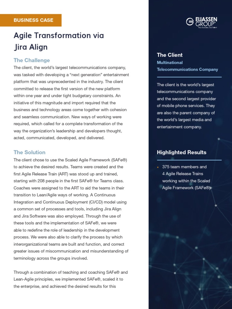 Agile Transformation Via Jira Align: The Challenge | PDF | Agile ...