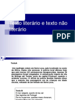 Texto literário e texto não literário