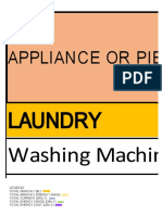 Appliance or Piece of Equipment: Laundry Washing Machine