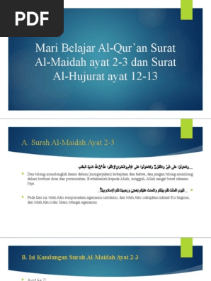Surat Al-Maidah Dan Al-Hujurat  PDF