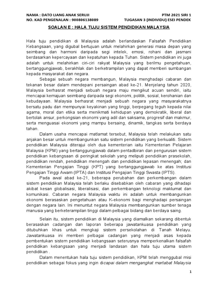 Hala Tuju Pendidikan Di Malaysia