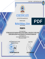 Certificate Mahfud Widiana .S.farm WEBINAR From Zero To Hero: Implementasi Pemanfaatan Obat Tradisional Kayu Bajakah Dalam Terapi Kanker