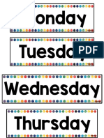 Days of The Week FLASHCARDS