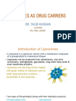 Liposomes As Drug Carriers: Dr. Talib Hussain
