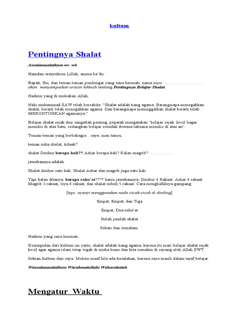 Kumpulan Kultum | PDF | Agama & Spiritualitas