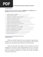 Learning Exercise 1: Supplementary Exercises On Preparation of Statement of Cash Flow