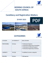 Engineering Council of South Africa Candidacy and Registration Matters