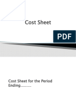 Cost Sheet Preparation