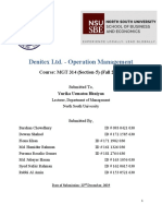 Denitex Ltd. - Operation Management: Course: MGT 314 (Section-5) (Fall 2019)