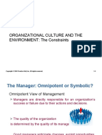 Organizational Culture and The ENVIRONMENT: The Constraints