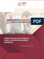 LÍNEAS DE POLÍTICA PÚBLICA PARA LA EDUCACIÓN MEDIA SUPERIOR