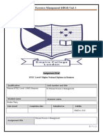 Human Resource Management (HRM) Unit 3: Assignment Brief