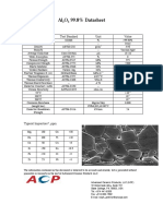 Al O 99.8% Datasheet: Material Properties Properties Test Standard Unit Value