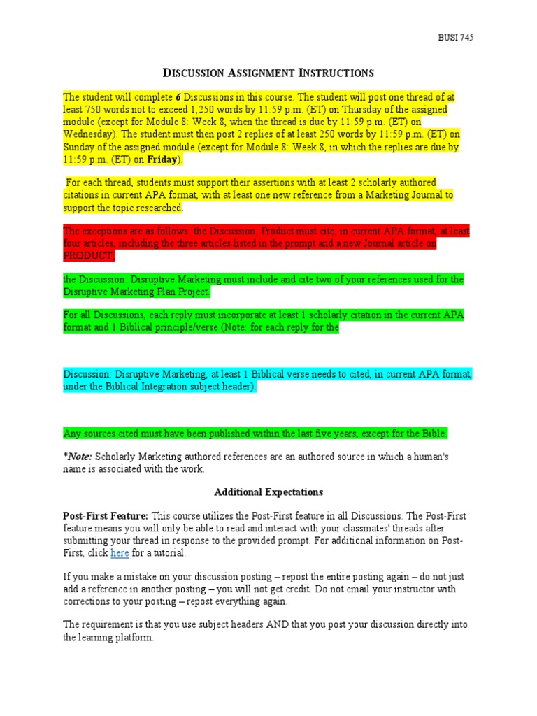 APA Format for BUSI 745 Discussions | PDF | Apa Style | Citation