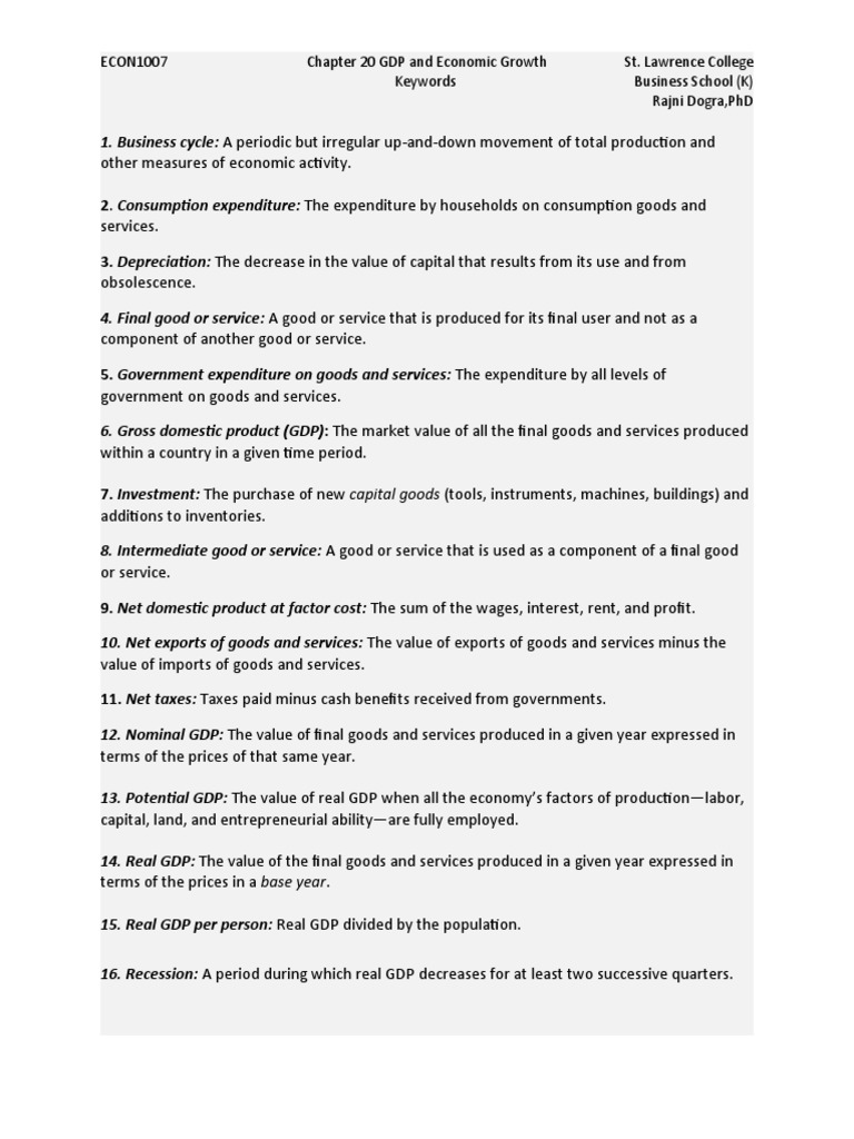 Understanding GDP and Economic Growth | PDF | Gross Domestic Product ...