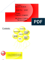 Name: Aneeza Kokab Roll No: 1049 Topic: Organic Reagents Bs Hons Chem 7th Morning