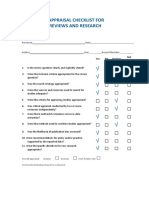 Jbi Critical Appraisal Checklist For Systematic Reviews and Research Syntheses