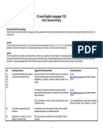 O Level English Language 1123: Unit 6: Directed Writing