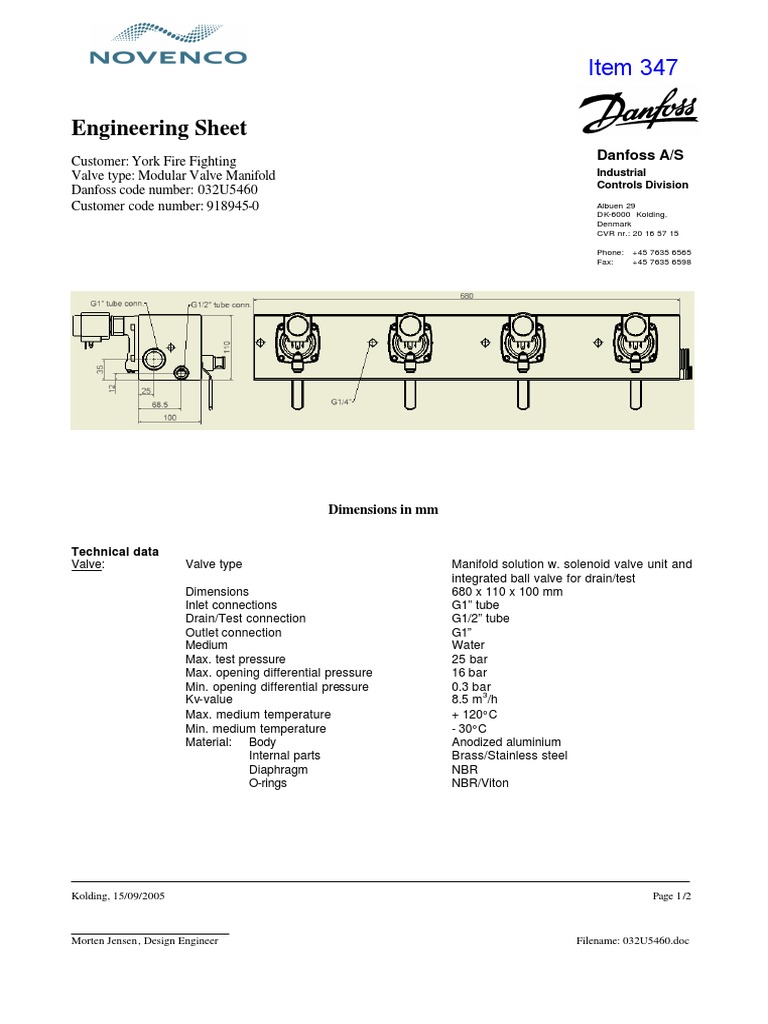Entity 347 Engineering Specifications | PDF | Valve | Mechanical ...