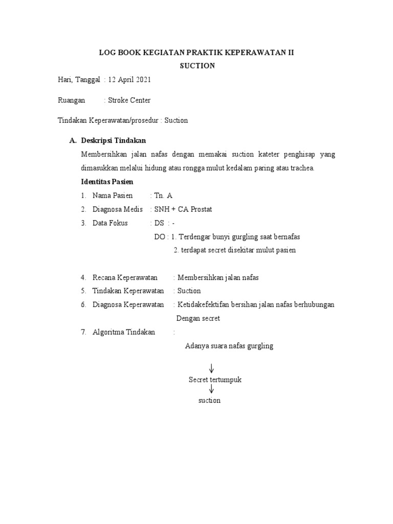 Log Book Suction Widda | PDF