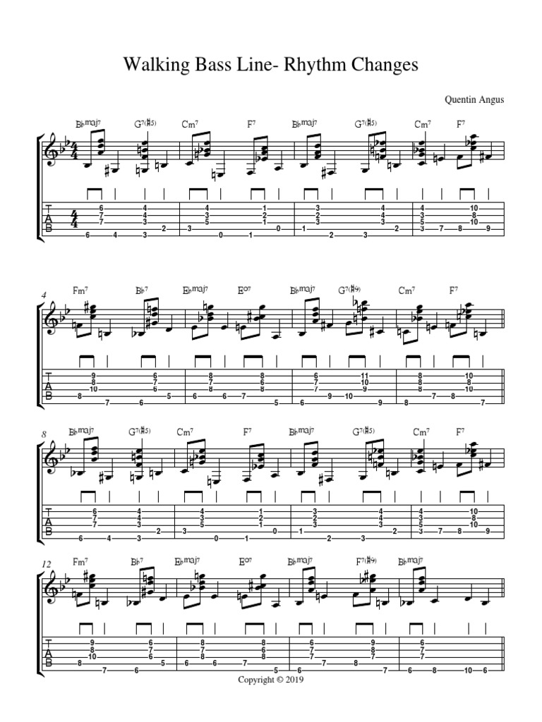Walking Bass Line Rhythm Changes PDF