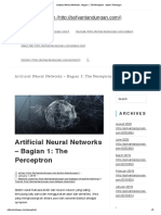 Artificial Neural Networks - Bagian 1 - The Perceptron Sofyan Tandungan