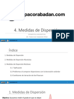 Medidas de Dispersión: Estadística Descriptiva Dr. Francisco Rabadán Pérez