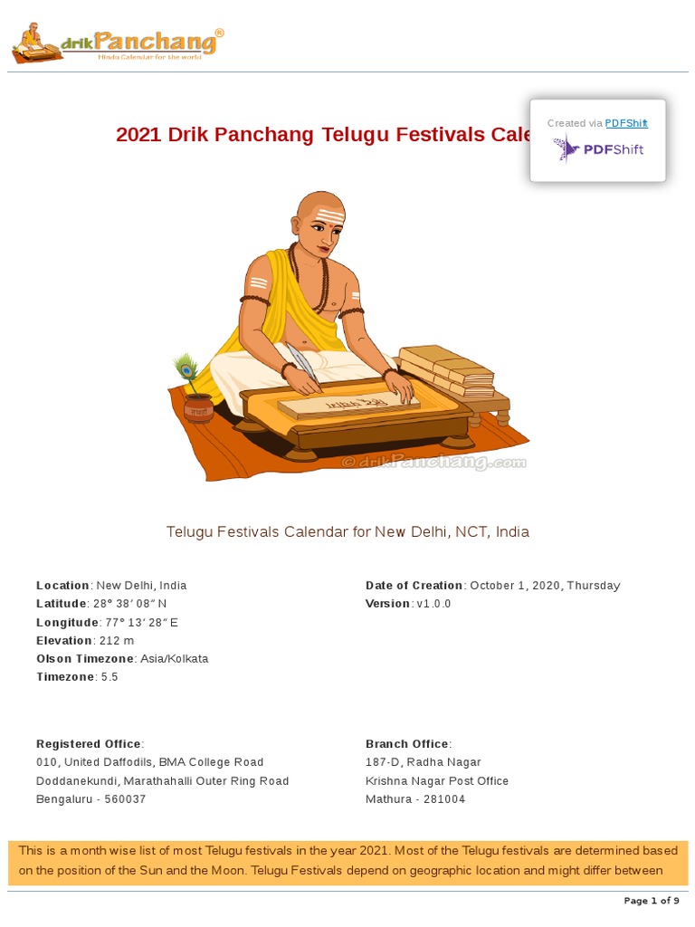 21 Drik Panchang Telugu Festivals V1 0 0 Pdf Religious Holidays Hindu Worship