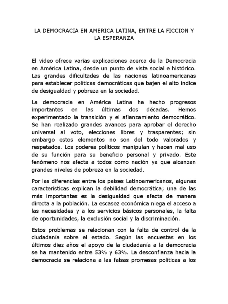 La Democracia en America Latina | PDF