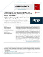 The Relationship Between Learning Styles and Motivation To Transfer of Learning in A Vocational Training Programme