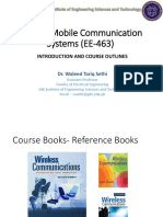 Cellular Mobile Communication Systems (EE-463) : Introduction and Course Outlines