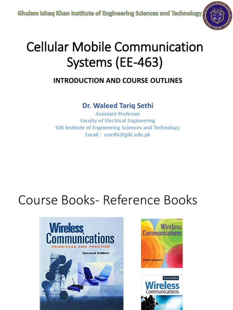 Cellular Mobile Communication Systems (EE-463) : Introduction and ...