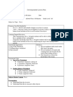 Developmental Lesson Plan: 1. Tug of War Worksheet