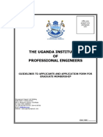 The Uganda Institution OF Professional Engineers: Guidelines To Applicants and Application Form For Graduate Membership