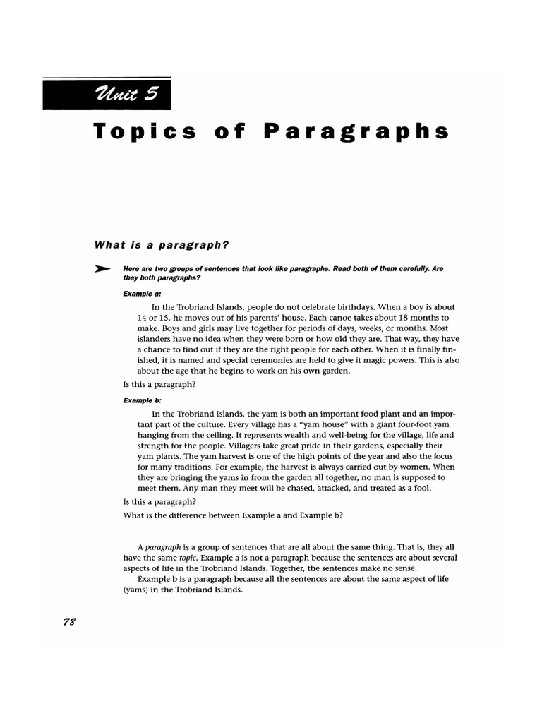 Topic 5 - Topics of Paragraphs | PDF