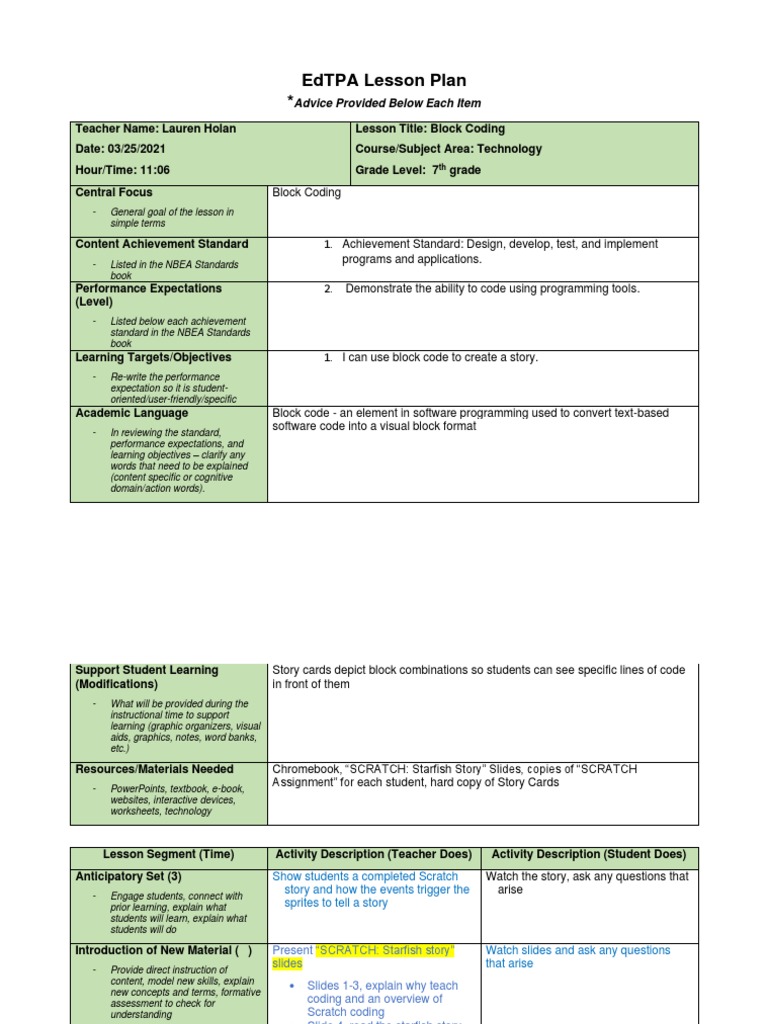 Scratch Coding Lesson Plan 2 PDF Scratch (Programming Language