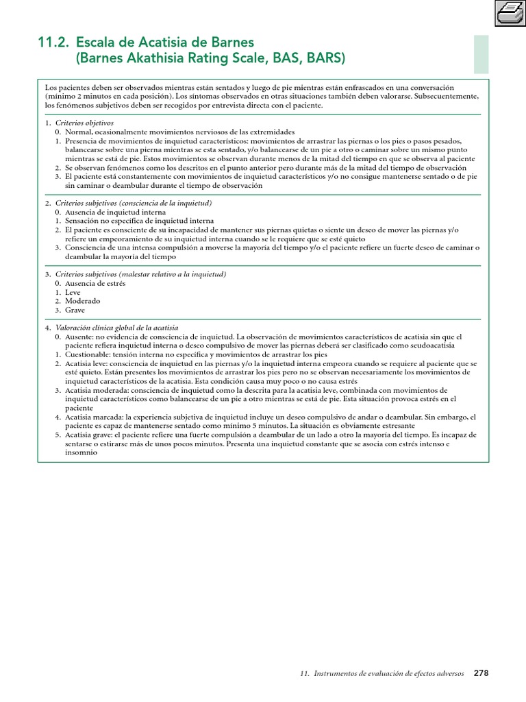 Escala de Acatisia de Barnes | PDF | Sistema nervioso | Sicología