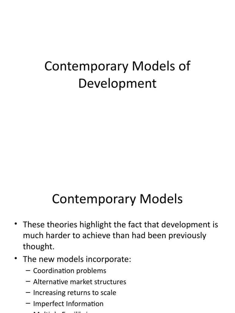 Contemporary Development Models Explained | PDF | Economic Growth ...