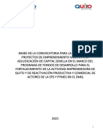 Bases de La Primera Convocatoria Del Fondo de Quito - FONQUITO 3000