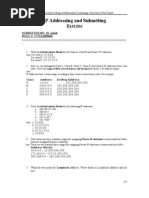 IP Addressing and Subnetting Exercise