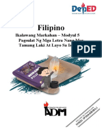 Filipino1 - q2 - Mod5 - Pagsulat NG Mga Letra Nang May Tamang Laki at Layo Sa Isat Isa - v3